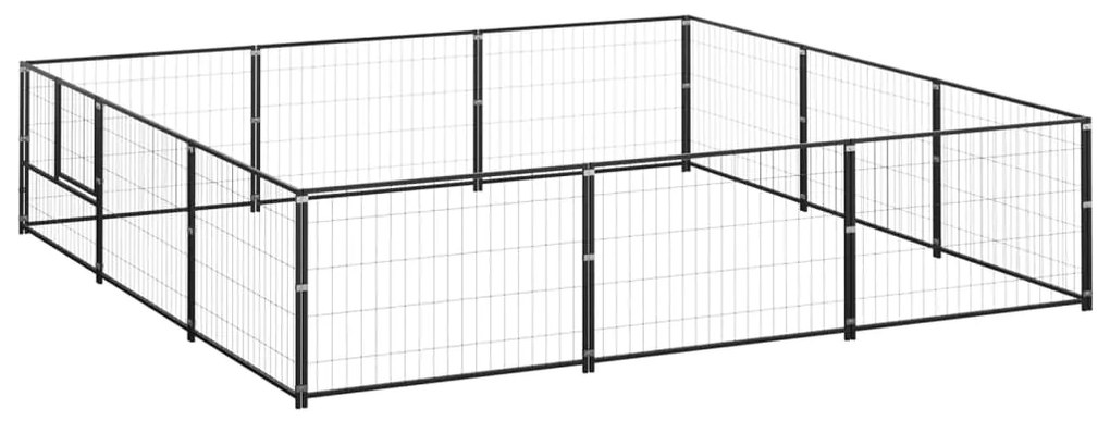 Canil para cães 9 m² aço preto