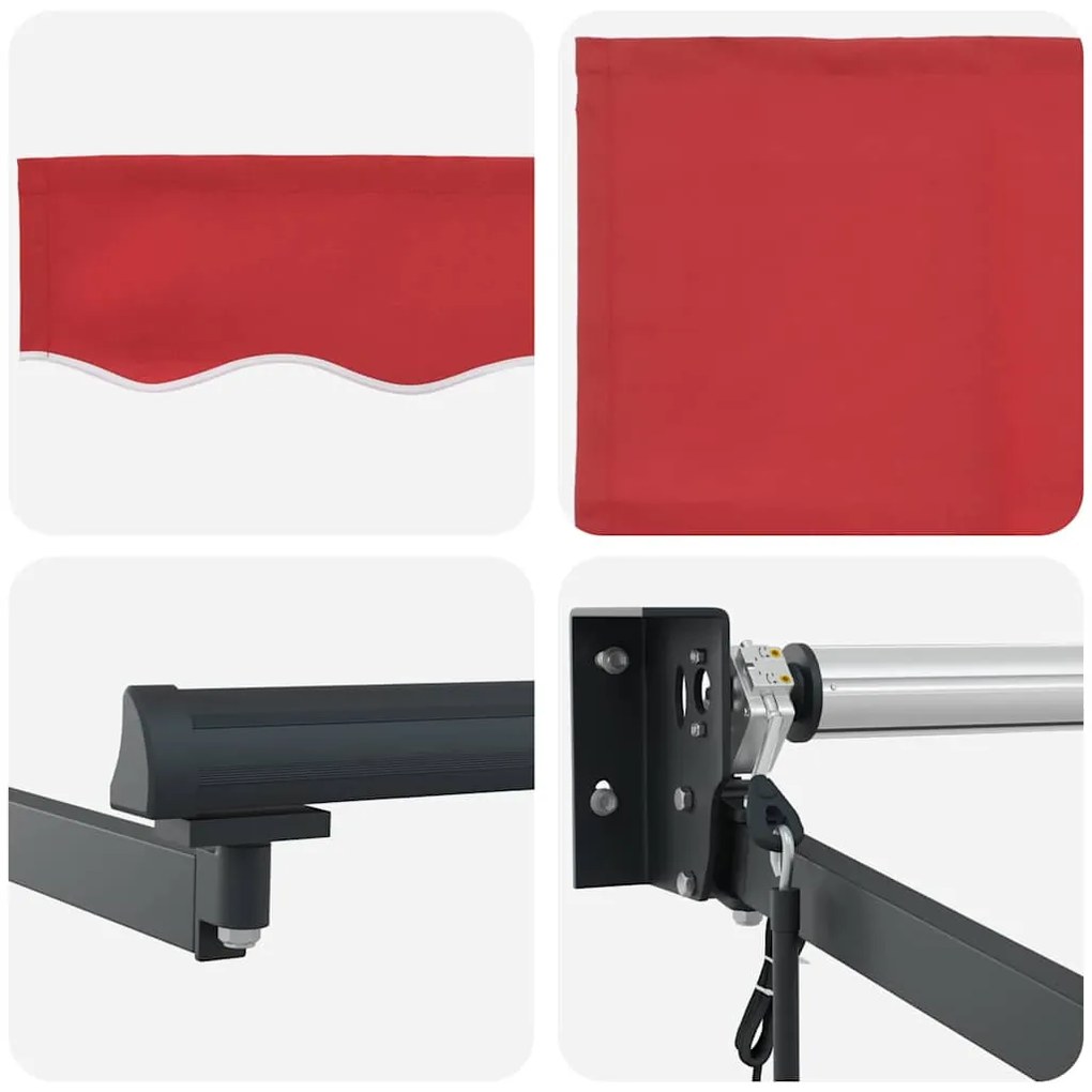 Toldo Retrátil Automático Vermelho 300 x 250 cm