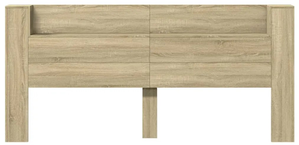 Armário cabeceira c/ luzes LED 220x16,5x103,5cm carvalho sonoma