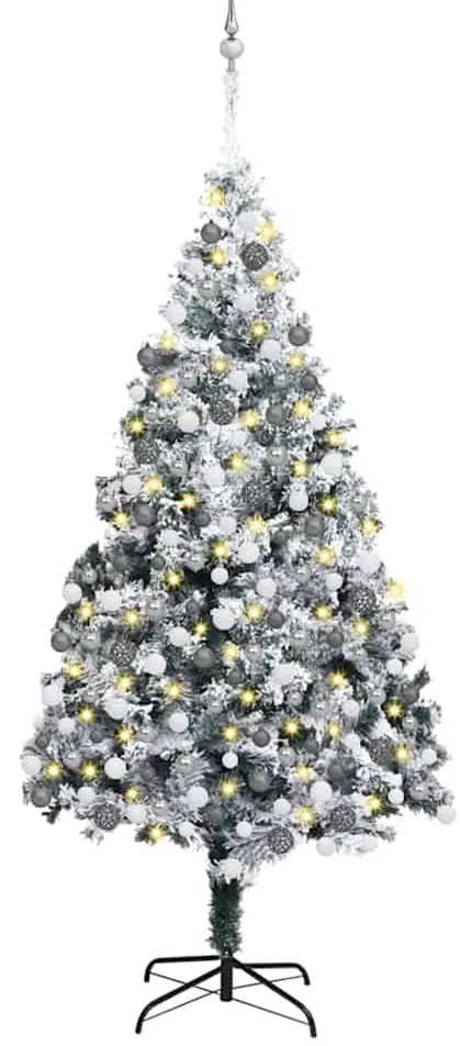 vidaXL Árvore de Natal Artificial Branco 180 cm PVC, Aço e Plástico