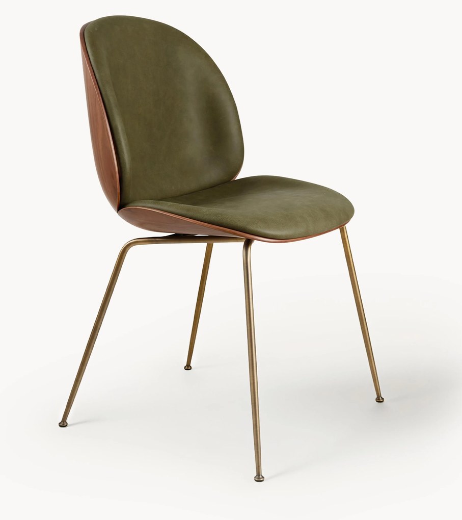 Cadeira em couro sintético com assento em concha Beetle