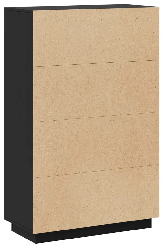 Aparador alto 74x35x117 cm pinho maciço preto
