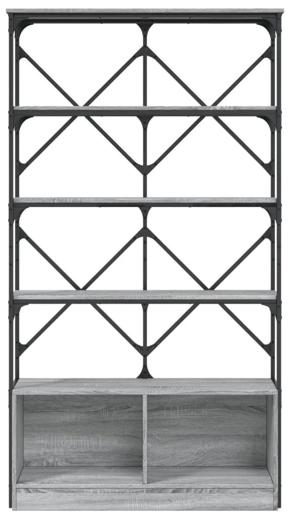 Estante 100x26x180 cm derivados de madeira e metal cinza sonoma