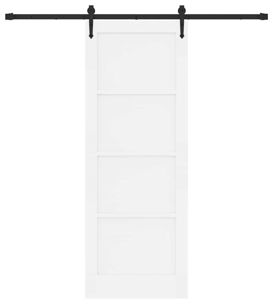 Porta Deslizante vidaXL com Conjunto de Hardware Branca 78x211 cm Made