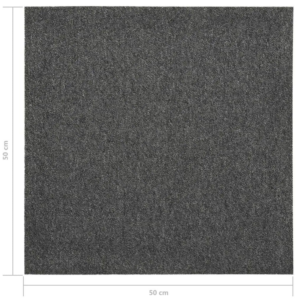 Ladrilhos carpete para pisos 20 pcs 5 m² 50x50 cm antracite