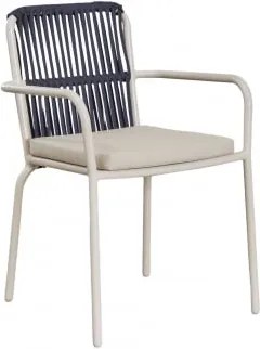 Pack De 2 Cadeiras De Jardim Empilháveis Com Braços Em Alumínio Alberta Azul- Marinho - Sklum