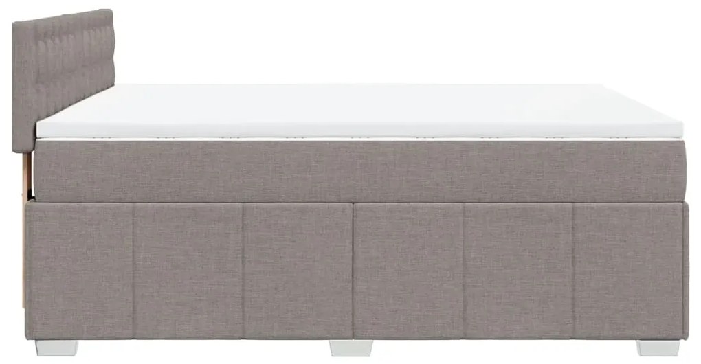 Cama com molas/colchão 140x190 cm tecido castanho-acinzentado