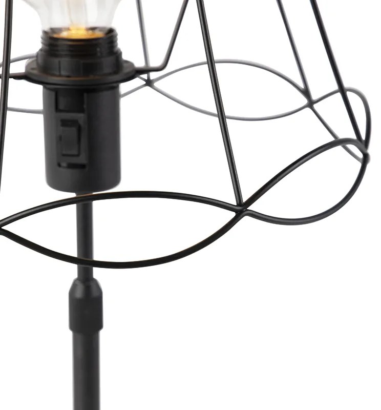 Candeeiro de mesa preto com estrutura Granny 30 cm ajustável - Parte Industrial