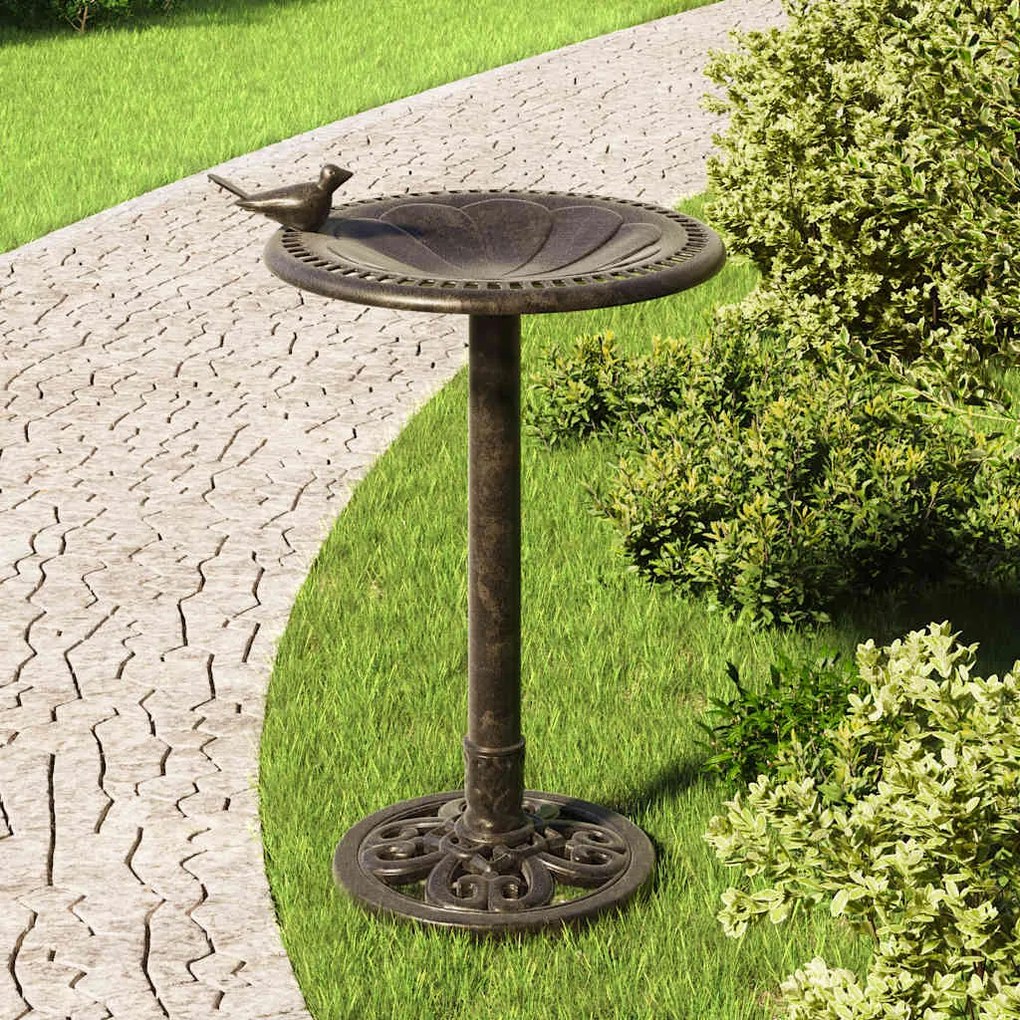 vidaXL Banheira para pássaros de jardim plástico cor bronze