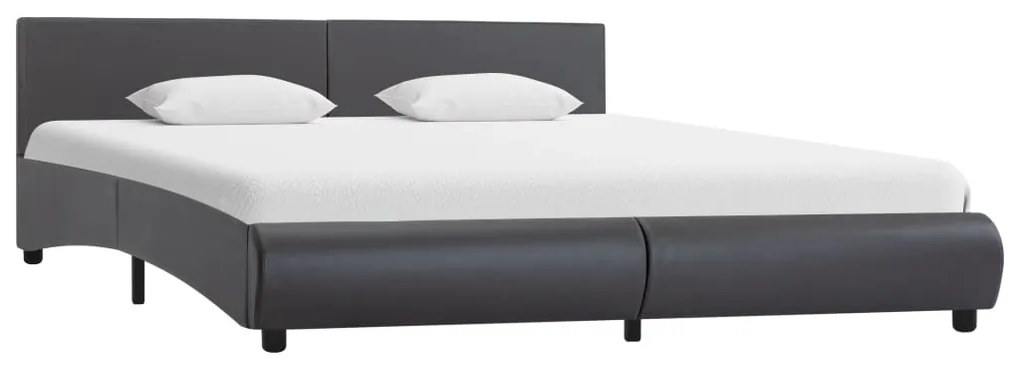 vidaXL Estrutura de cama 180x200 cm couro artificial cinzento