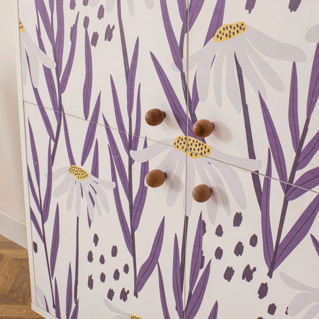Armário Multiuso Multilux – Branco, Roxo, Lilás – 95x111x36 cm