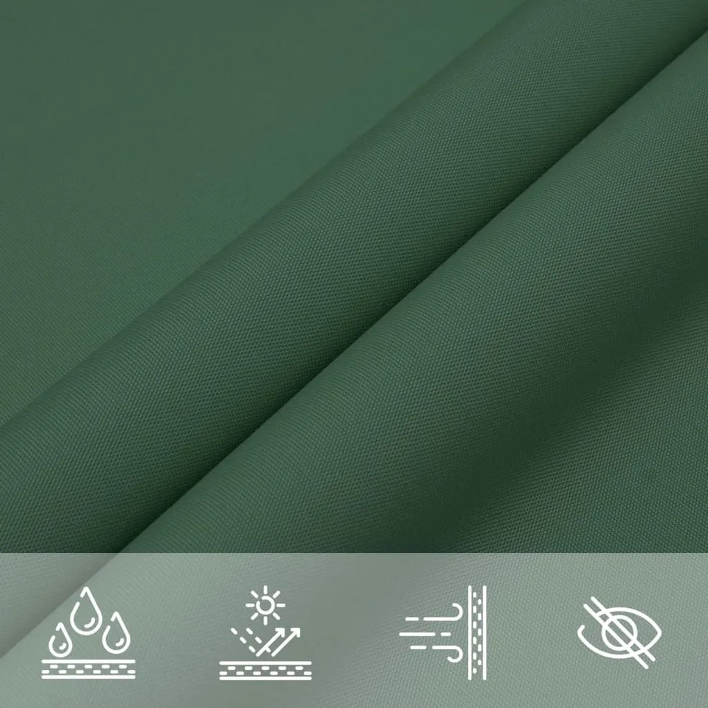 Para-sol vela tecido oxford triangular 5x5x5 m verde-escuro