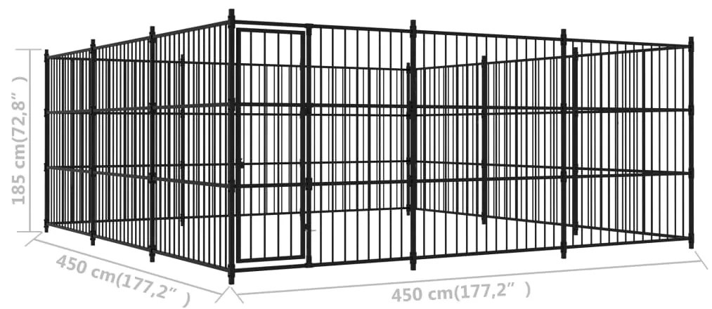 Canil de exterior 450x450x185 cm