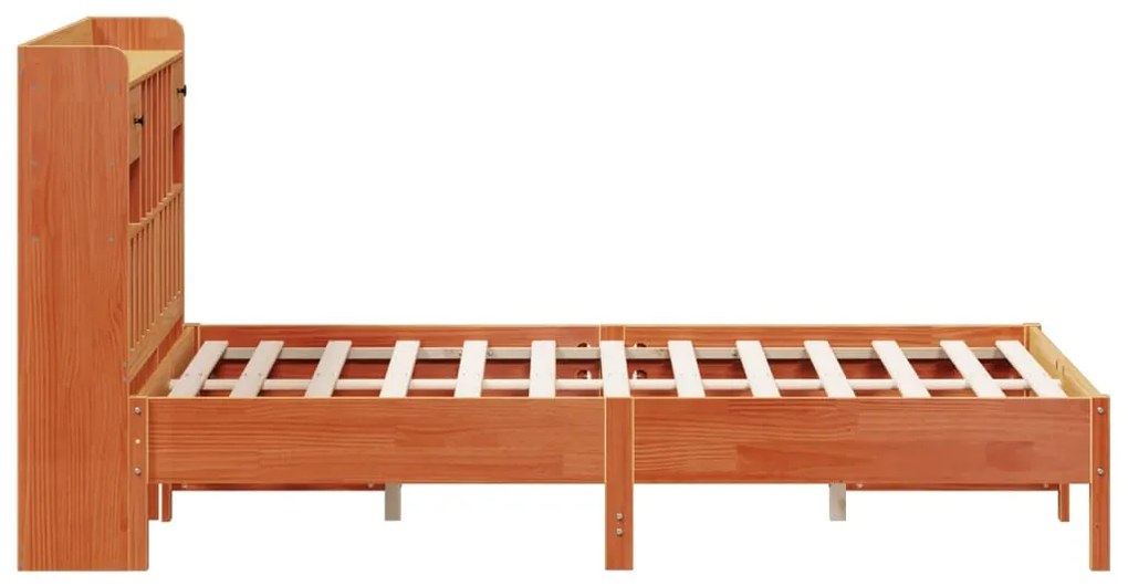 Cama com estante sem colchão 140x190 cm pinho maciço