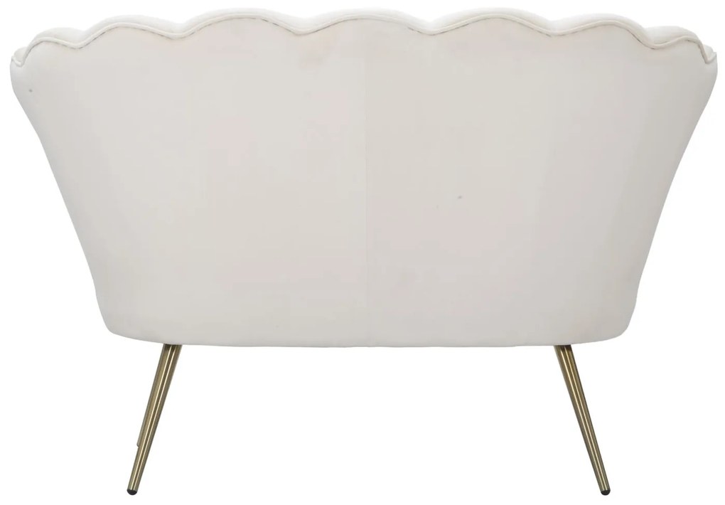 SOFÁ VIENNA 130X74X84 CM BRANCO E DOURADO