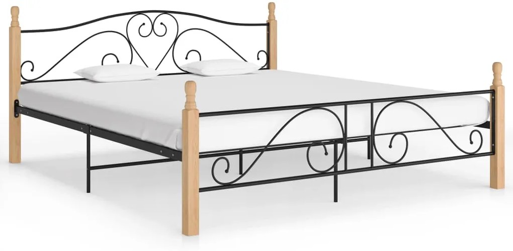 Estrutura de cama 180x200 cm metal preto
