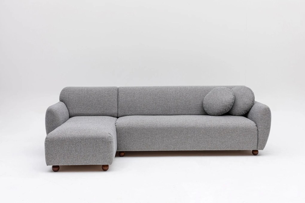 Sofá de Canto Eddy – Cinzento Claro – 162 x 273 cm