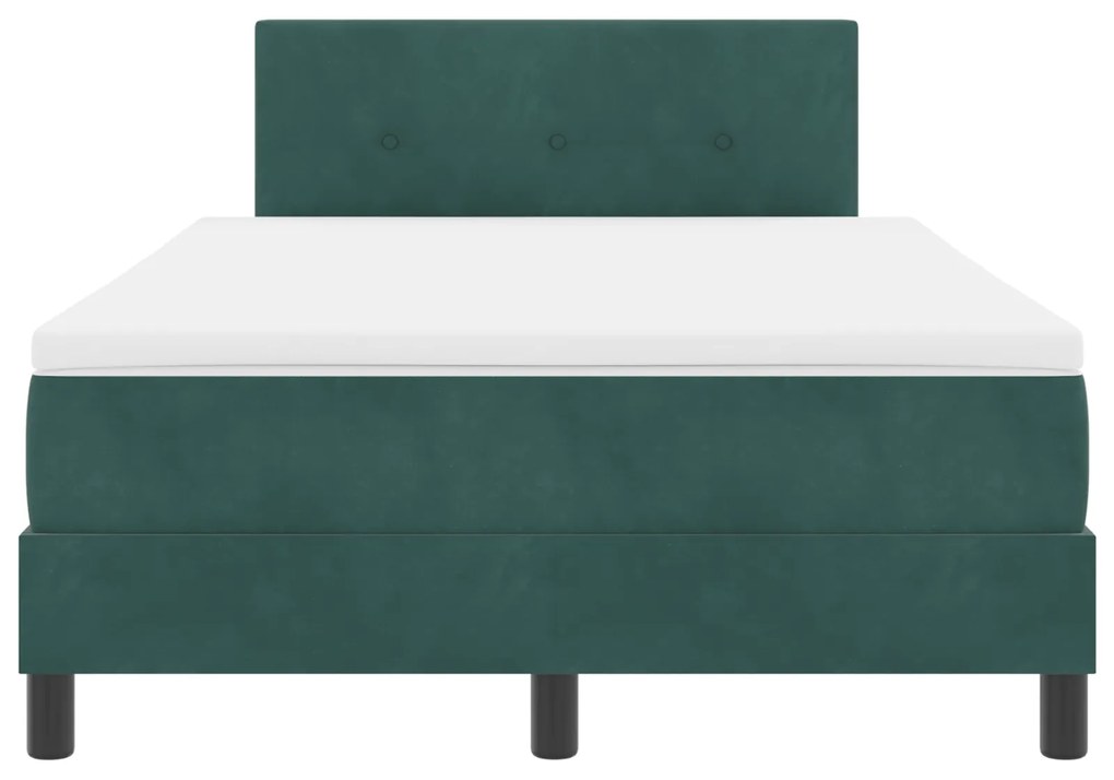 Cama Box com Colchão vidaXL Verde Escuro 120x200 cm Veludo