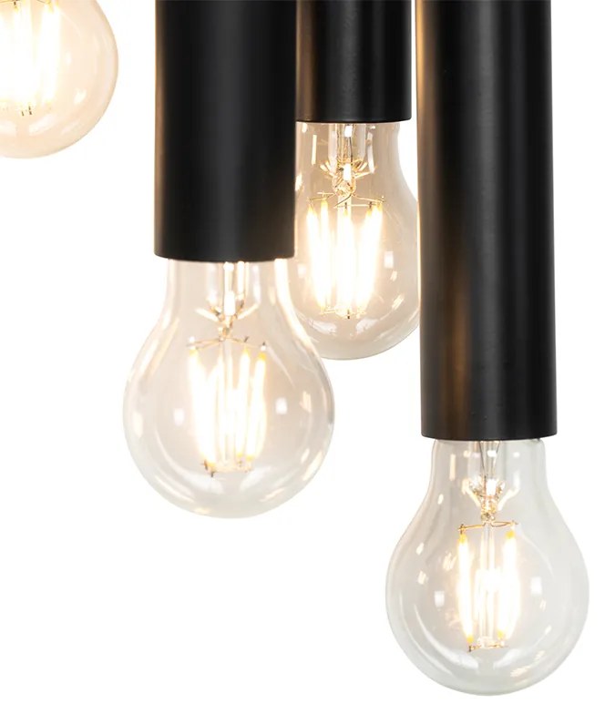 Candeeiro de suspensão Art Déco preto 12 luzes - Tubi