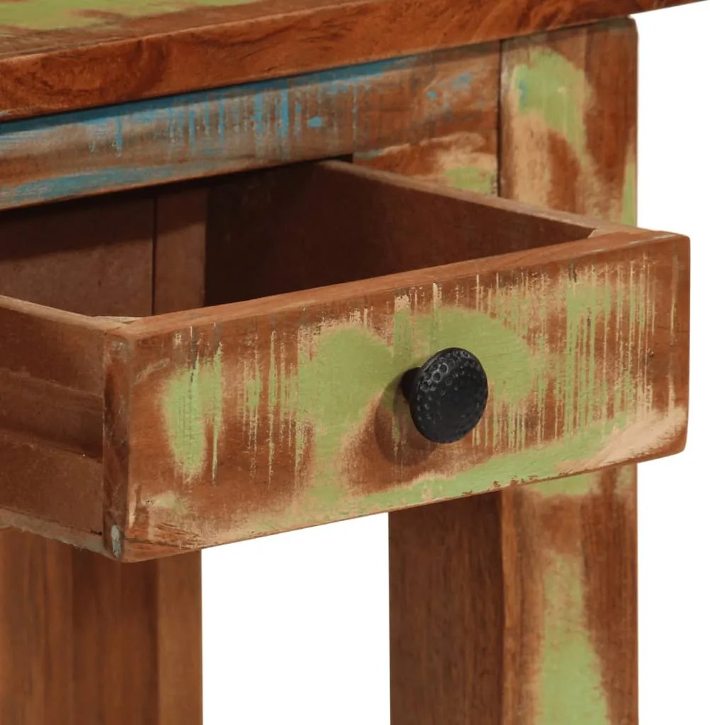 Mesa consola 110x30x76 cm madeira recuperada maciça
