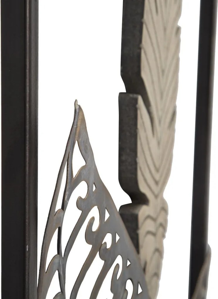 DECORAÇÃO DE PAREDE FOGLIE -A- 30,5X1,90X91 CM DOURADO E PRATEADO