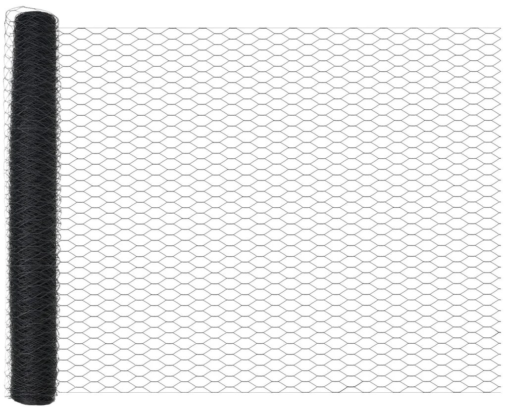 Postes de Cerca vidaXL 22 pcs U-Channel Cinza 140 cm Aço, Cerca Hexago