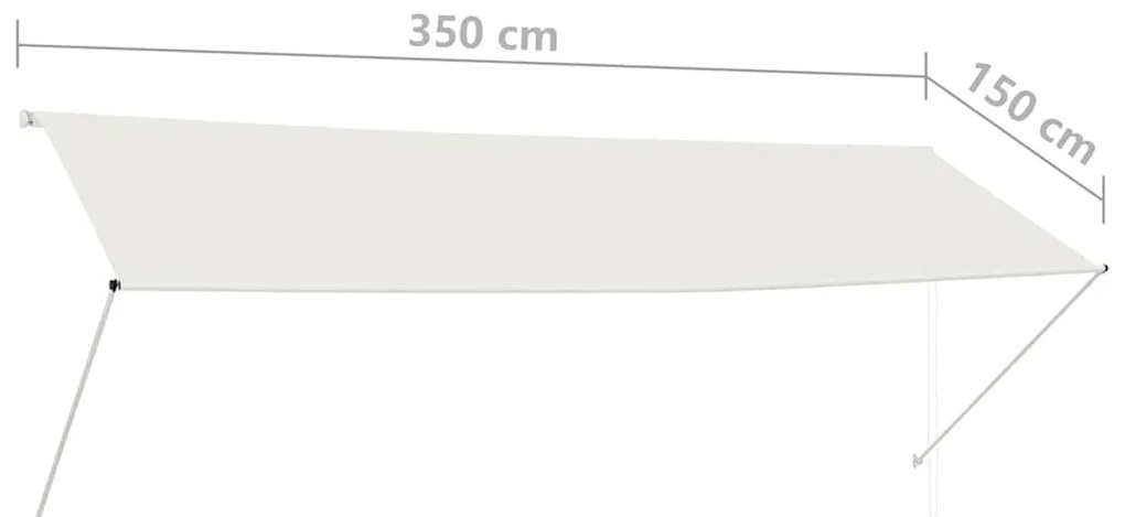 Toldo retrátil 350x150 cm creme