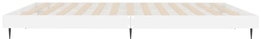 Estrutura de cama 140x200 cm derivados madeira branco brilhante