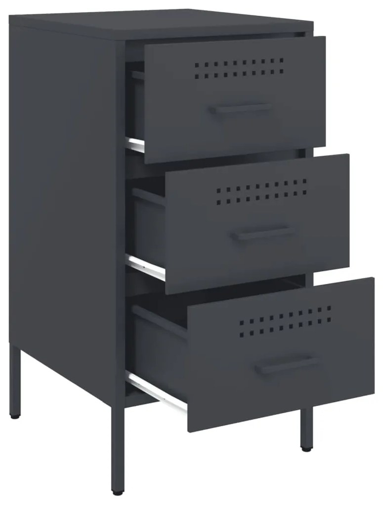 Mesa de cabeceira 36x39x68 cm aço antracite