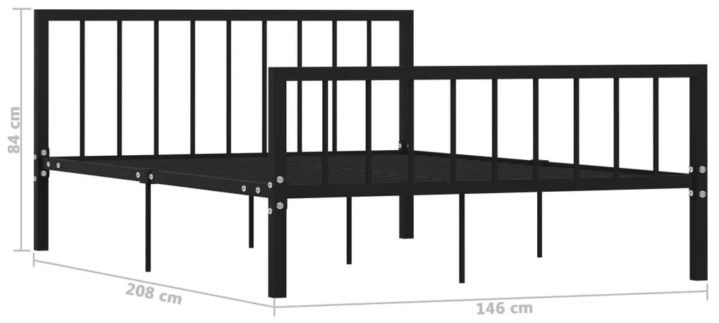 Estrutura de cama em metal 140x200 cm preto