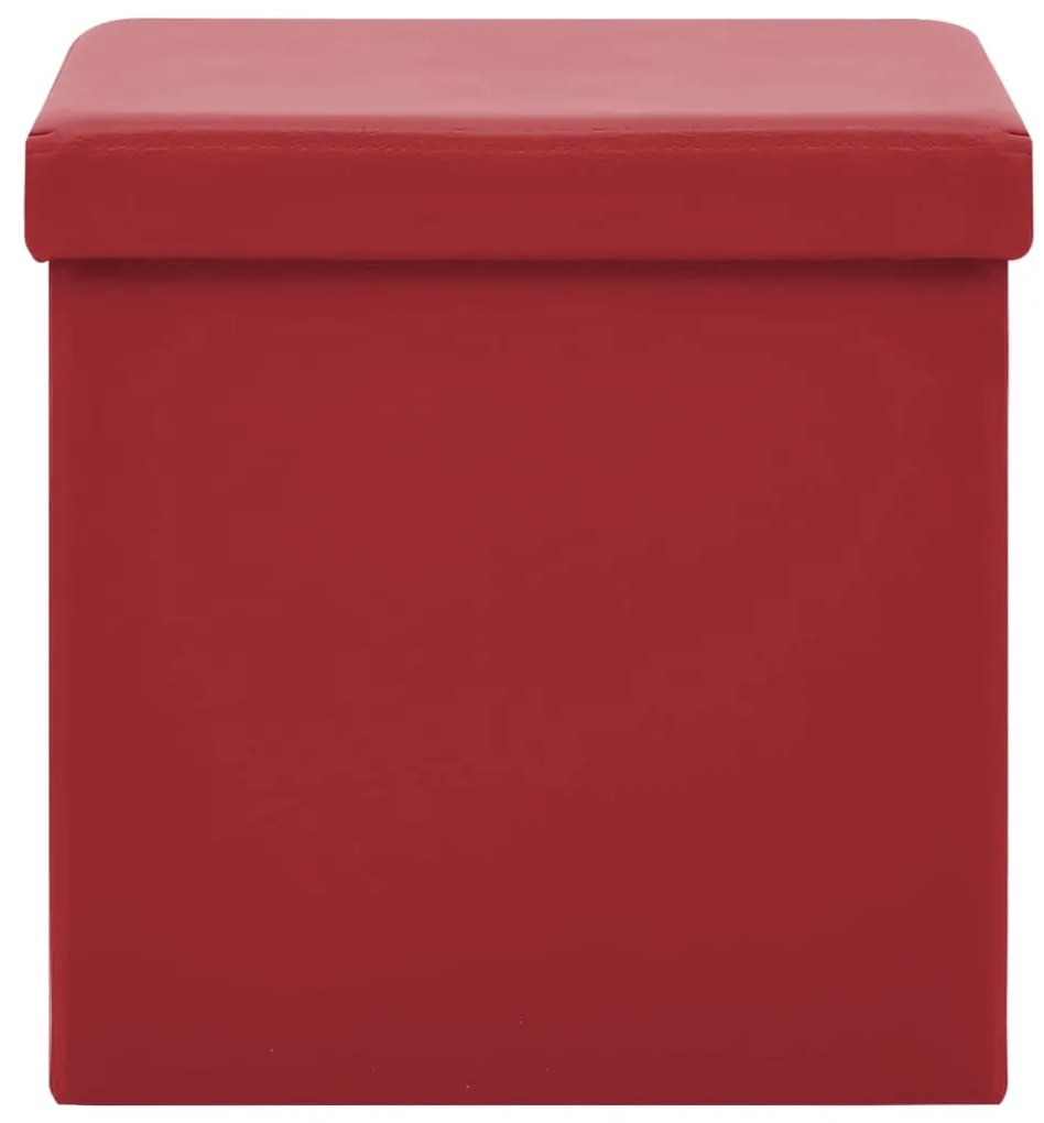 Banco de arrumação dobrável PVC vermelho tinto