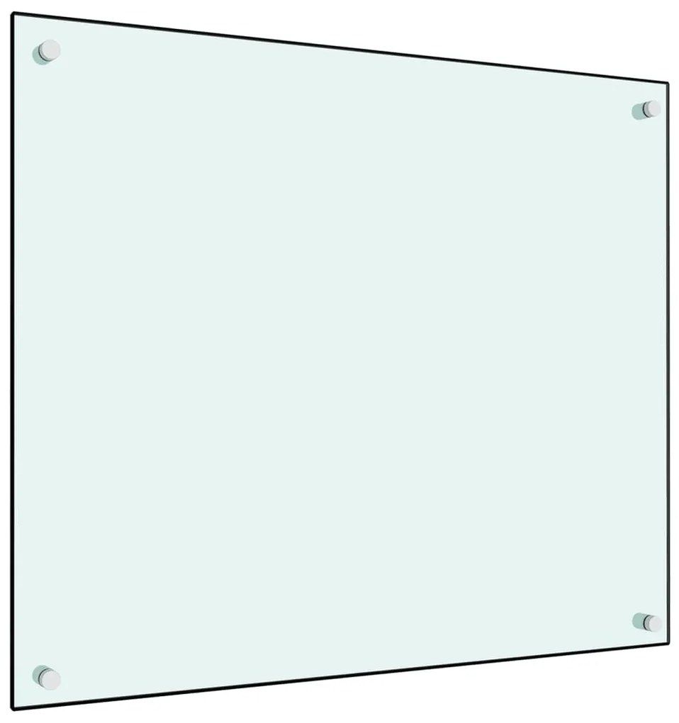 vidaXL Painel anti-salpicos de cozinha 70x60 cm vidro temperado branco