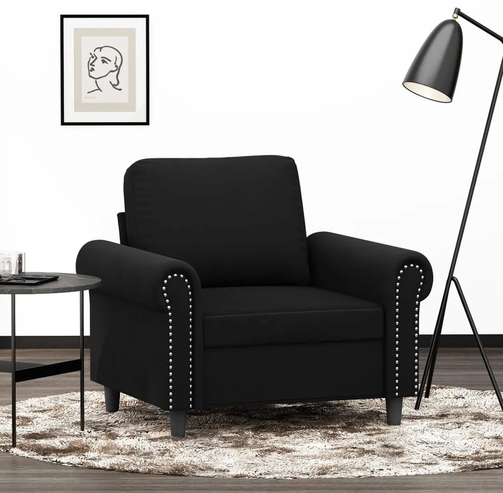 vidaXL Poltrona 60 cm veludo preto