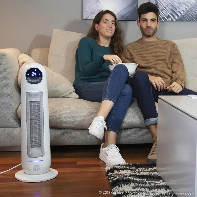 Aquecedor banho cerâmico Ready Warm 10100 Smart Ceramic. Vertical, Digital, 2000 W, Termóstato ajustável, proteção contra sobreaquecimento e anti-qued