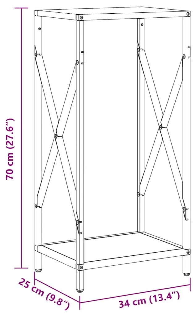 Suporte para lenha 34x25x70 cm aço laminado a frio antracite