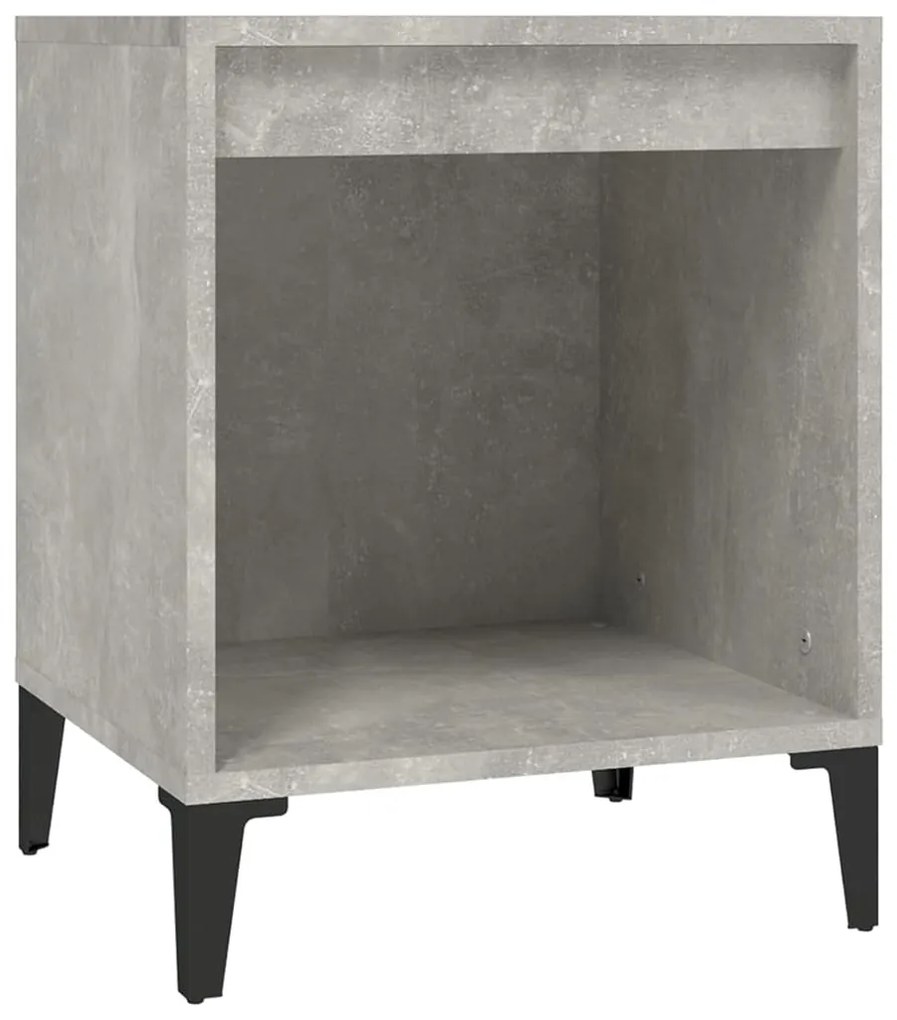 Mesas de cabeceira 2 pcs 40x35x50 cm cinzento cimento