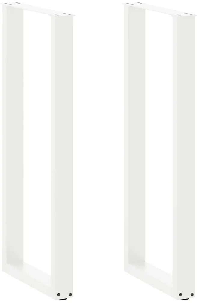 vidaXL Pés de mesa de bar em forma de U, 2 peças, branco, 50x (110-111) cm, aço