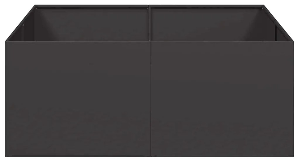 Vaso floreira 100x100x40 cm aço preto