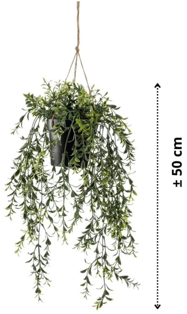 Buxo artificial suspenso com vaso 50 cm