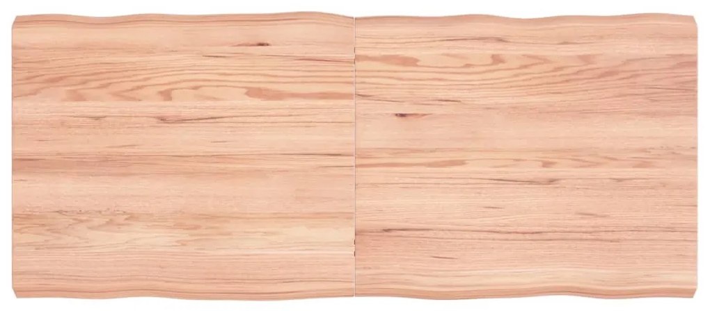 vidaXL Tampo de mesa com bordas vivas carvalho tratado castanho-claro