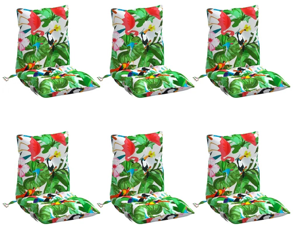 Almofadões cadeira encosto baixo 6 pcs tecido oxford multicor