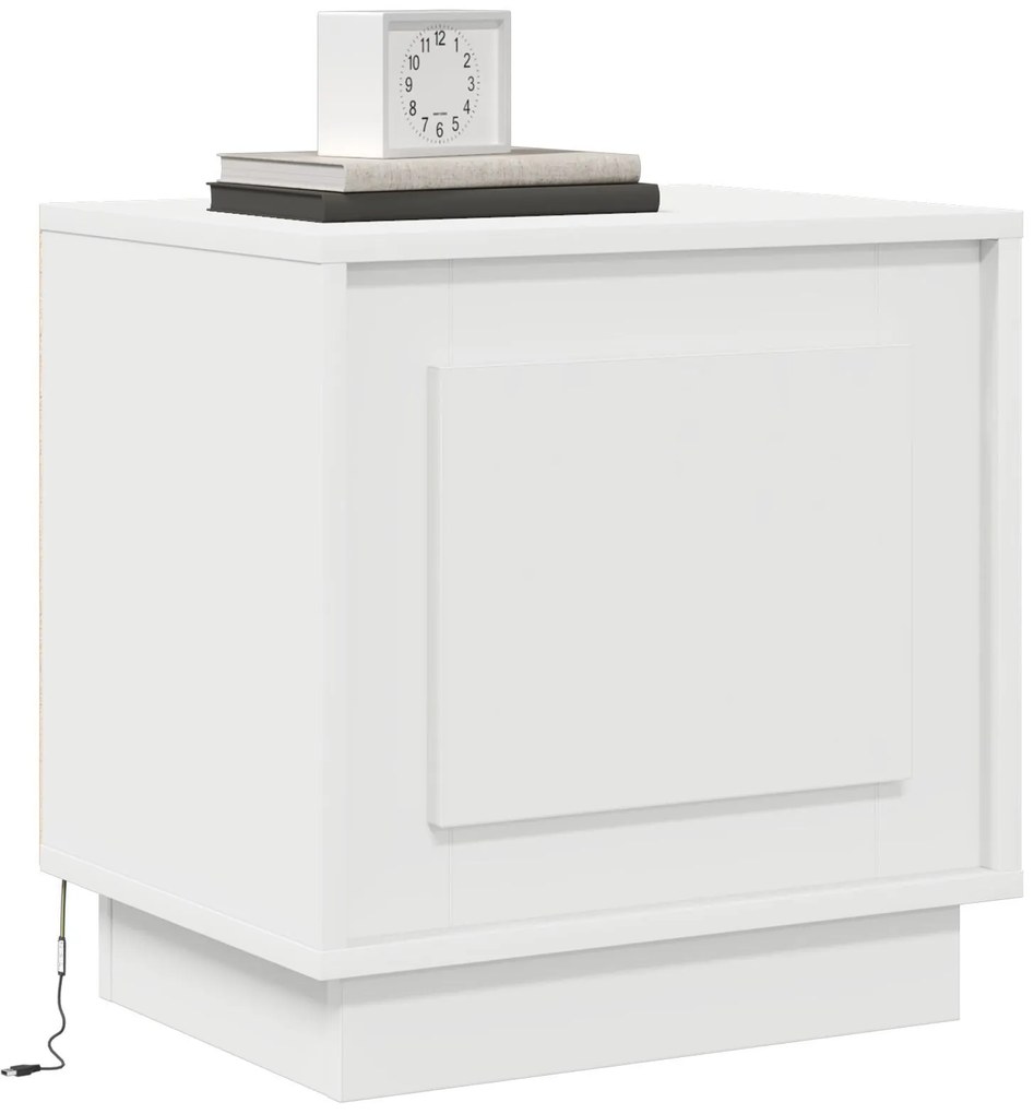 Cômodas de Canto com Luzes LED 2 pcs Brancas 44x34,5x45 cm