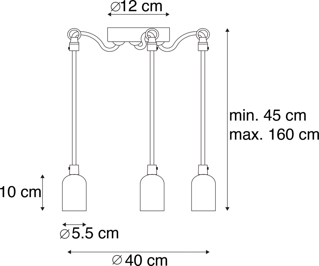 Candeeiro de suspensão industrial cinzento em betão - Cava 3