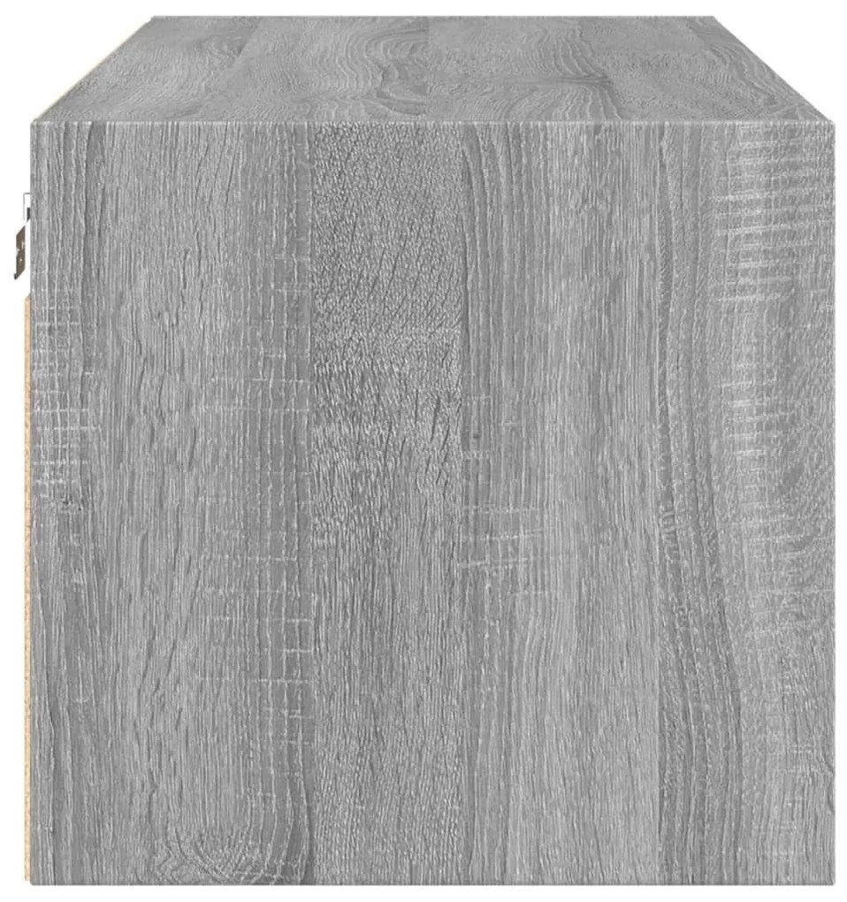 Armário de parede c/ portas de vidro 102x37x35 cm cinza sonoma