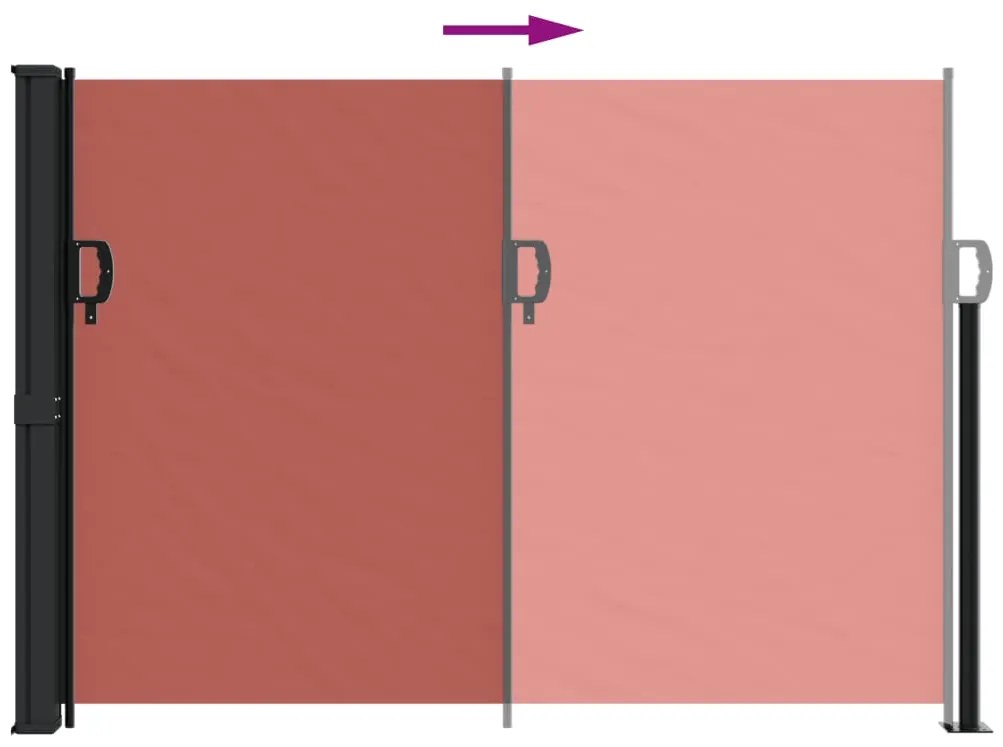 Toldo lateral retrátil 140x500 cm terracota