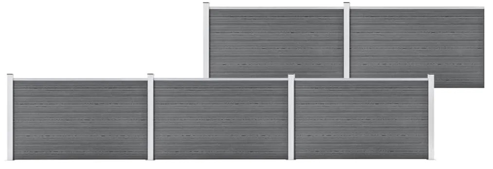 Painel de vedação para jardim 872x106 cm WPC cinzento
