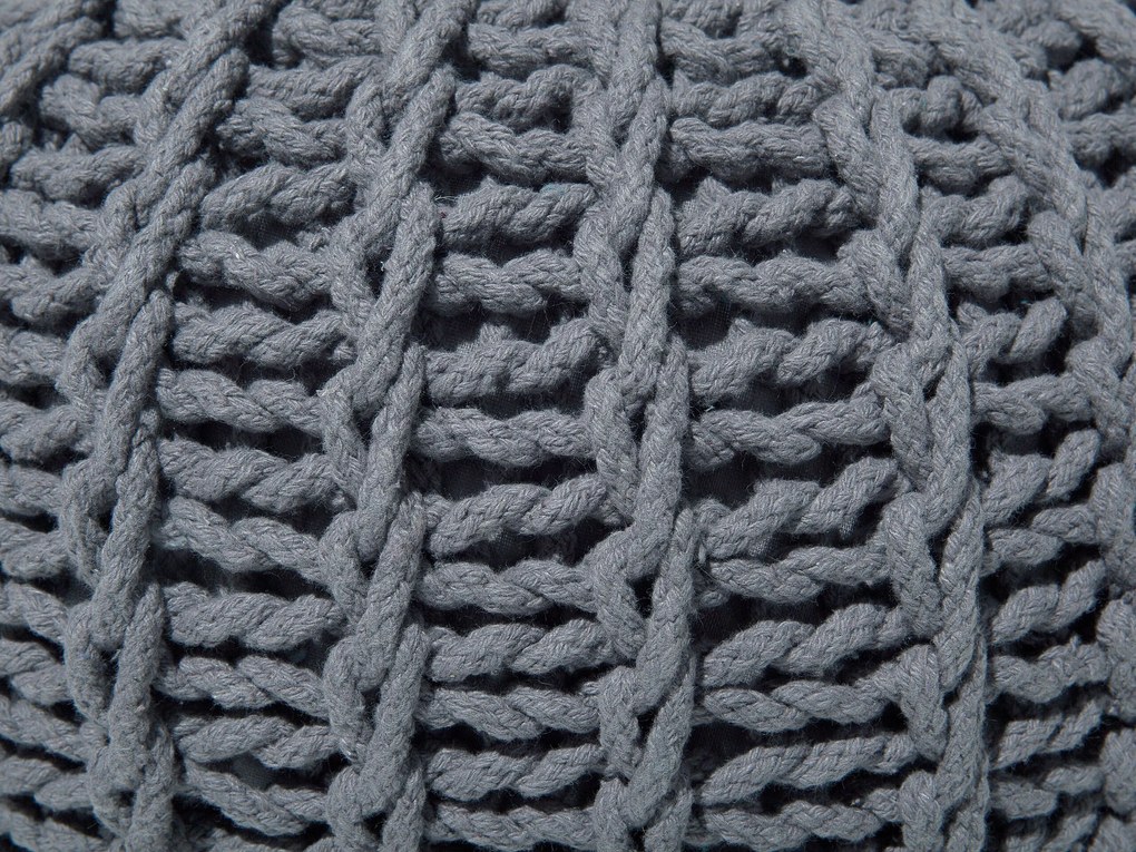 Pufe redondo em tricot cinzento escuro 50 x 35 cm CONRAD II Beliani