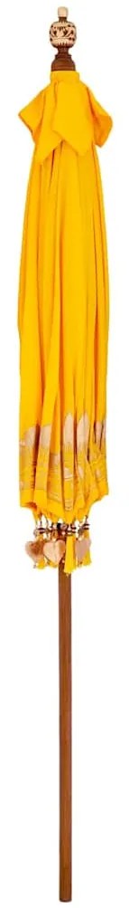 Guarda-sol Outros Manual Amarelo x 250 cm Algodão e madeira