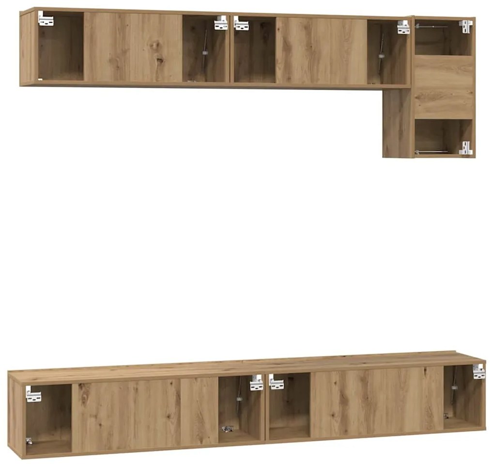 Conjunto de móvel de TV 5 pcs carvalho artisiano Médio 100 cm