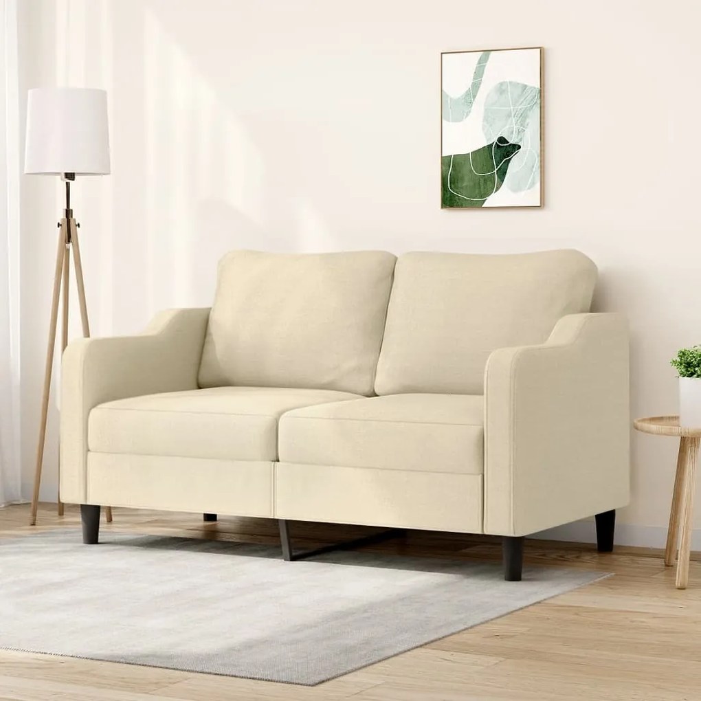 Sofá de 2 lugares tecido 140 cm cor creme